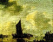 Jan van de Cappelle, hamnstycke med speglande vatten
